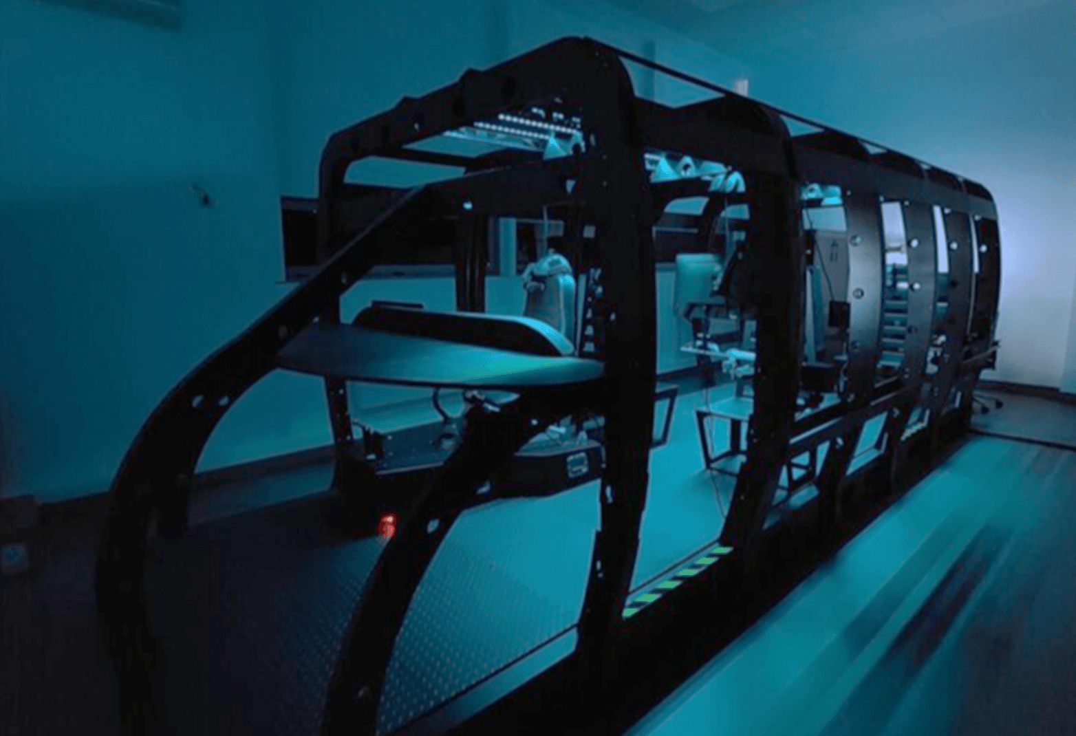 AAMS simulator exterior with cabin frame structure